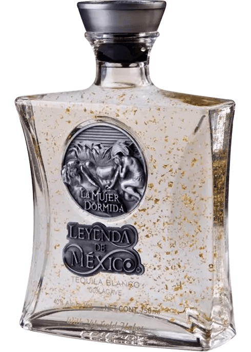 Leyenda De Mexico Blanco Tequila with 24 Gold Flake - Old Town Tequila