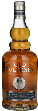 Experience the rich flavors of Old Pulteney 25 Year Old, a single malt Scotch matured to perfection. Bold, complex, and smooth—a true connoisseur’s choice.  