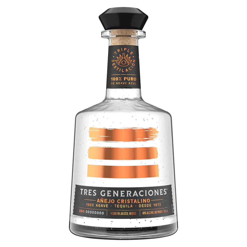 Indulge in Tres Generaciones Añejo Cristalino Tequila—perfectly aged, crystal-clear, and bursting with rich flavors of vanilla, caramel, and oak. Celebrate in style!