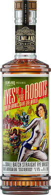 Explore Filmland Spirits’ Ryes of the Robots Small Batch Rye Whiskey. Spicy rye, caramel, and oak flavors meet sci-fi storytelling for a one-of-a-kind sipping experience.  