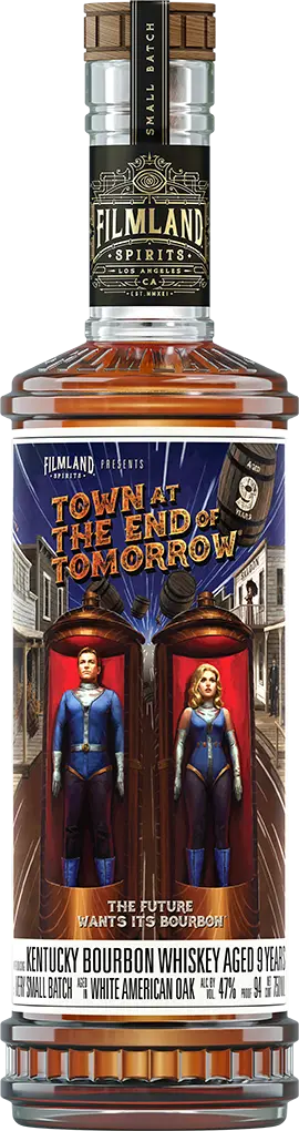 Unlock bold flavors and nostalgia with Filmland Spirits Town at the End of Tomorrow 9-Year-Old Bourbon. Limited edition, expertly crafted, and perfect for every whiskey lover.