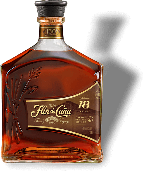 Discover the bold flavors of Flor de Caña 18, a sustainably crafted, slow-aged premium rum with notes of dark chocolate, caramel, and oak. Perfect for sipping or cocktails!