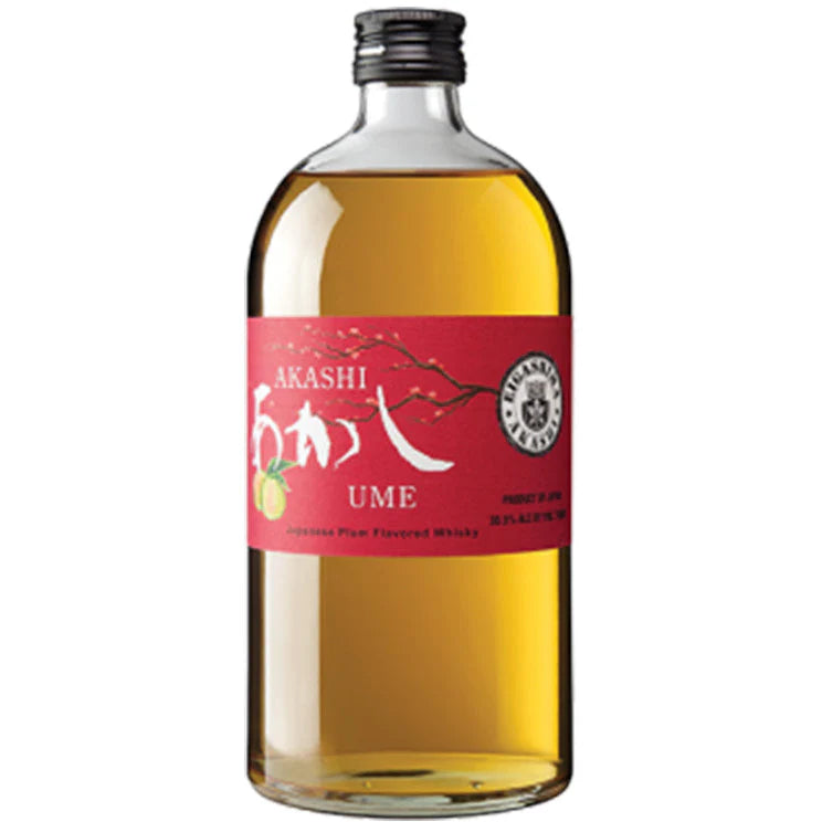 Immerse yourself in the smooth, fruity flavors of Akashi Ume Eigashima Japanese Plum Whisky. A perfect balance of Japanese whisky and plum sweetness, ideal for sipping or cocktails.  