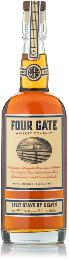 Four Gate Whiskey Co. Kentucky Straight Bourbon Whiskey finished in Split Stave™ casks by Kelvin Cooperage