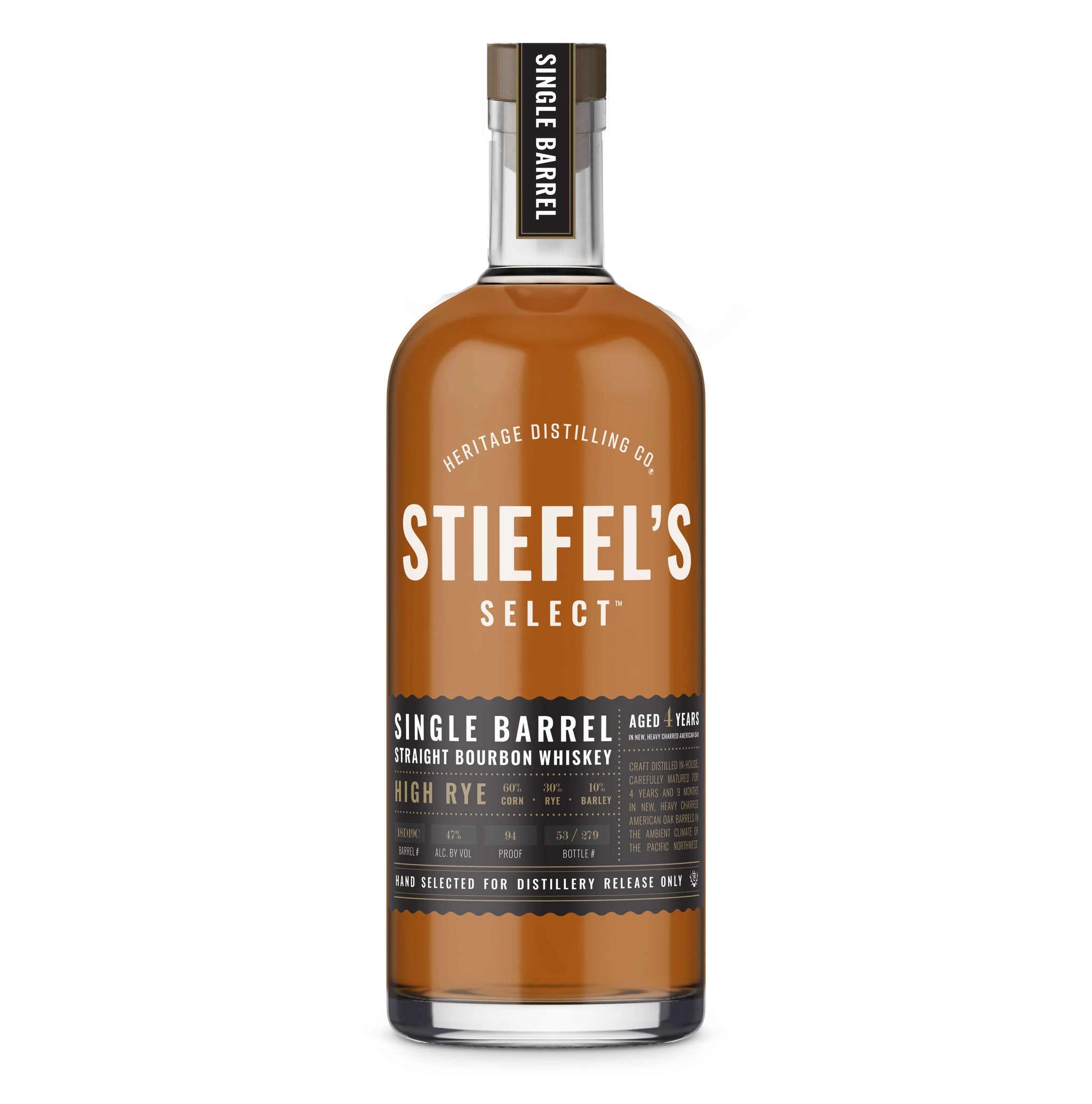 Heritage Distilling Co. Stiefel's Select Single Barrel: High Rye Bourbon