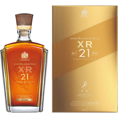 Discover the rich flavors of Johnnie Walker XR 21 Year Old. Aged for 21 years, this Scotch whisky offers an exquisite blend of dried fruits, honey, and spiced oak—perfect for connoisseurs.  