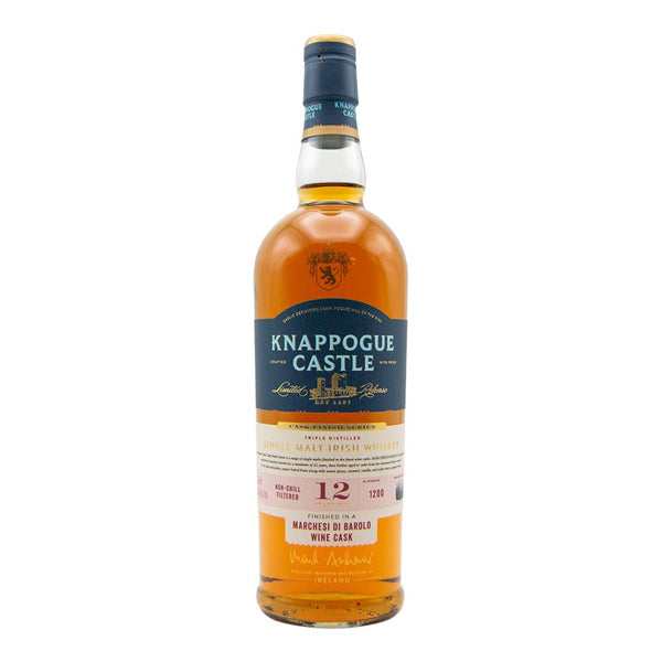 Savor the rich blend of Irish tradition and Italian elegance with Knappogue Castle 12 Years Old Marchesi Di Barolo Wine Cask Finish. Complex flavors, smooth finish.  