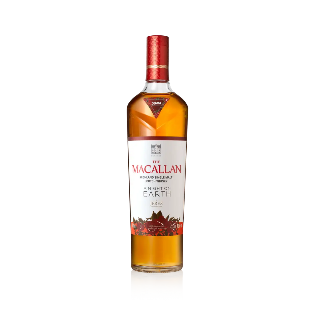 Discover The Macallan A Night On Earth in Jerez, a luxurious single malt Scotch whisky crafted in sherry-seasoned casks. Explore rich flavors and elegant design.