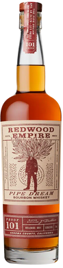 Discover Redwood Empire Pipe Dream 101 Bourbon—a premium blend of aged whiskeys with rich caramel, vanilla, and toasted oak flavors. Perfect for sipping or cocktails.  