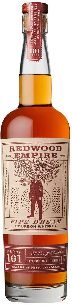 Discover Redwood Empire Pipe Dream 101 Bourbon—a premium blend of aged whiskeys with rich caramel, vanilla, and toasted oak flavors. Perfect for sipping or cocktails.  