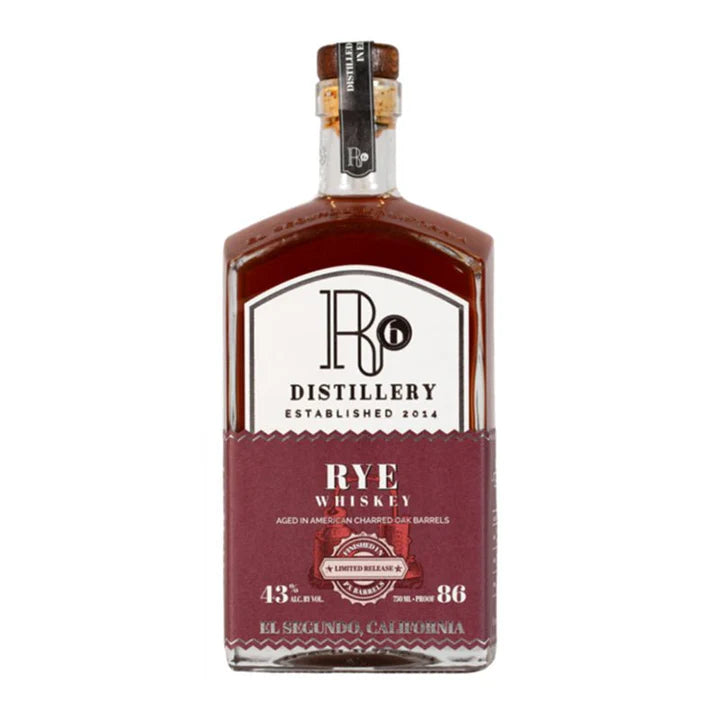 R6 Distillery Rye Whiskey Aged in American Charred Oak