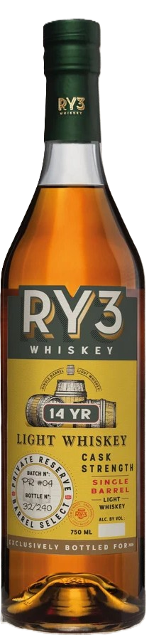 RY3 Whiskey Cask Strength 14 Year Light Whiskey