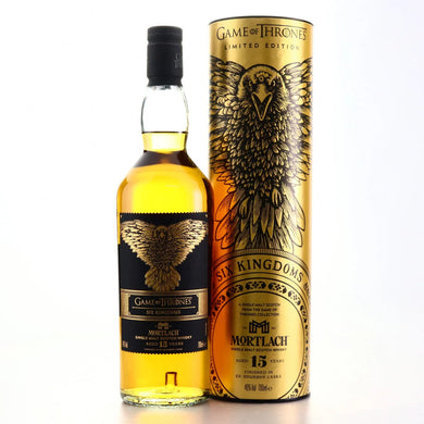 Explore the Mortlach Game of Thrones Six Kingdoms 15 Year Old. This exceptional single malt whisky offers bold flavors, unique character, and a nod to the iconic epic. Ideal for collectors and whisky lovers alike.  