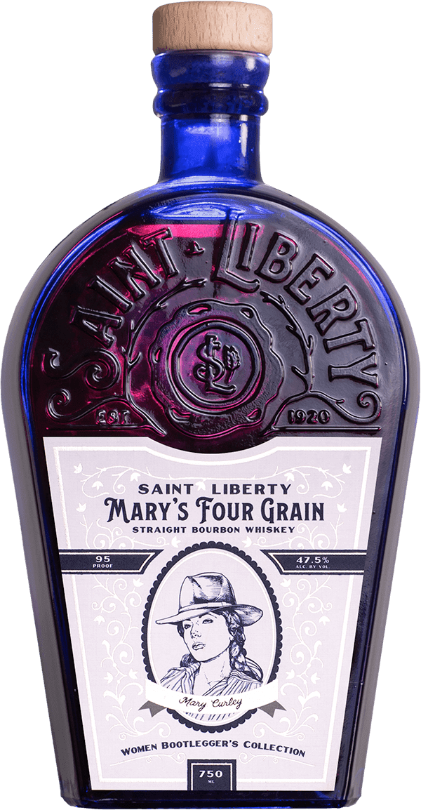 Saint Liberty Woman Bootlegger's Collection Mary's Four Grain Straight Bourbon Whiskey