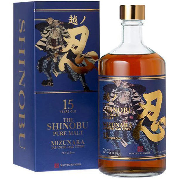 Discover the rich flavors of The Shinobu Pure Malt 15 Year. Aged to perfection, this Japanese masterpiece offers a luxurious taste of caramelized fruits, dark chocolate, and smoky oak.