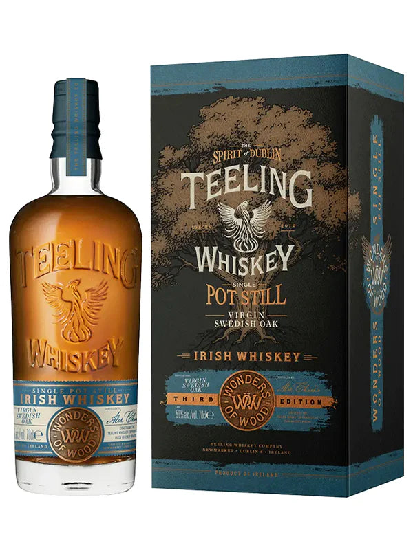 Discover the Teeling Wonder of Wood Single Pot Still Virgin Swedish Oak. Bold flavors, unique cask ageing, and a sustainable story—perfect for enthusiasts and collectors alike.  