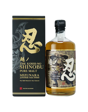 Experience The Koshi-No Shinobu Pure Malt Mizunara, crafted with precision and aged in rare Mizunara oak casks. Perfect for connoisseurs and collectors!  