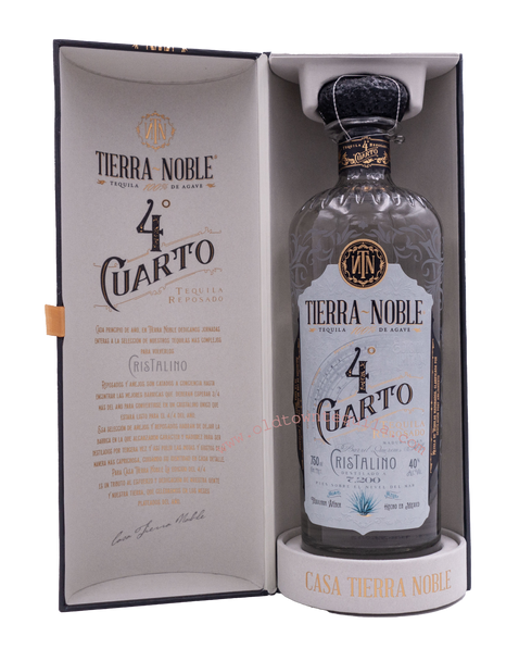 Discover Tierra Noble Tequila 4 Cuarto Cristalino—an ultra-premium, crystal-clear tequila offering rich notes of vanilla and oak with a smooth finish. Perfect for sipping or cocktails.