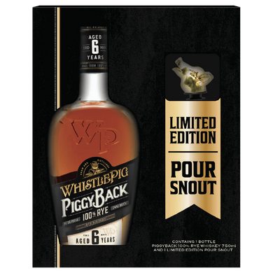 WhistlePig Piggyback Rye Whiskey 6 Year Old with Pour Spout