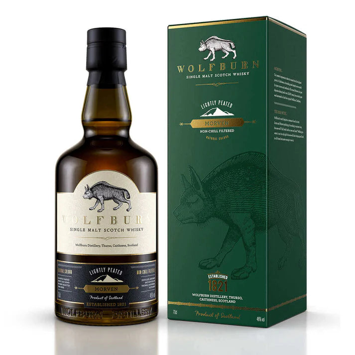 Experience the perfect balance of subtle smokiness and sweet flavors with Wolfburn Morven Single Malt Scotch Whisky. Crafted in Scotland's northernmost distillery.