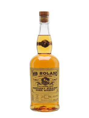 Discover the rich, bold flavors of MB Roland Straight Corn Whiskey. Locally sourced, unfiltered, and batch-made, this Kentucky-crafted whiskey is perfect for savoring neat or on the rocks.  