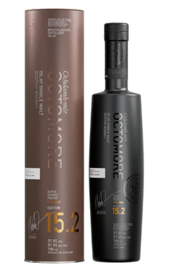 Discover the rich complexities of Bruichladdich Octomore 15.2, the ultimate peated single malt whisky. Experience bold, smoky flavors & Islay heritage in every sip.