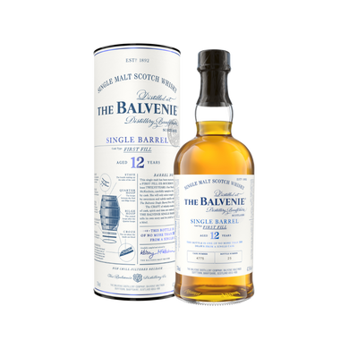 Experience the unique flavors of The Balvenie Single Barrel 12. Aged in American oak barrels, each bottle is a rare masterpiece of honey, vanilla, and oak. Perfect for collectors and whisky lovers.