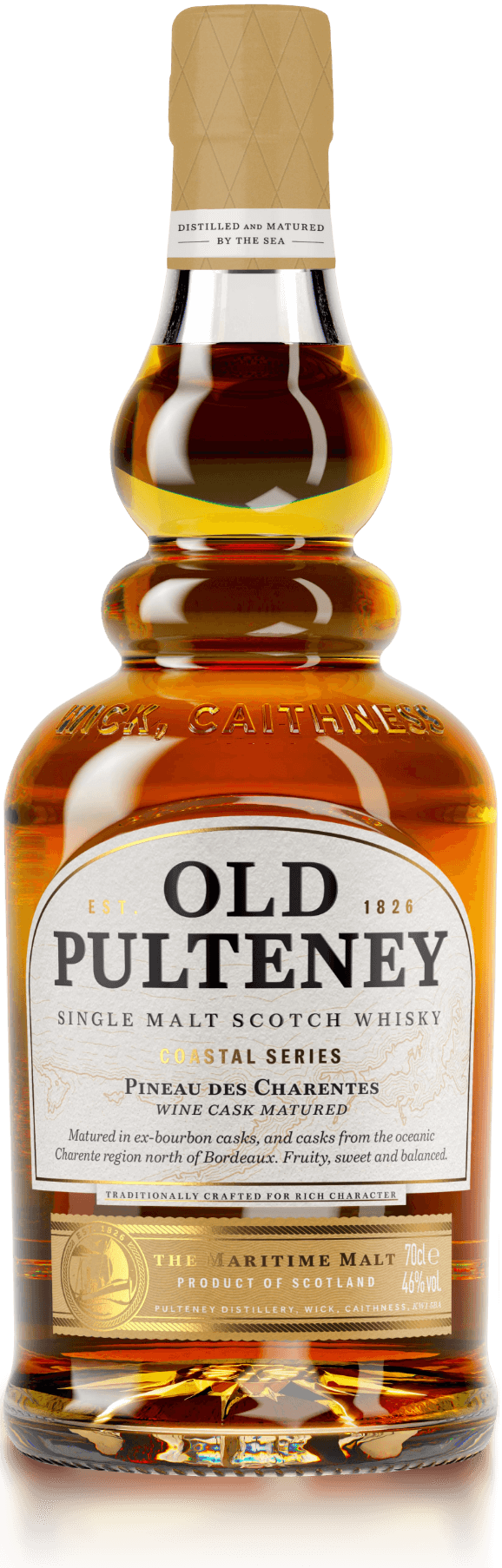 Discover Old Pulteney Pineau Des Charentes, a unique single malt crafted with coastal heritage & French oak finesse. Sweet, complex, and smooth—shop now!  