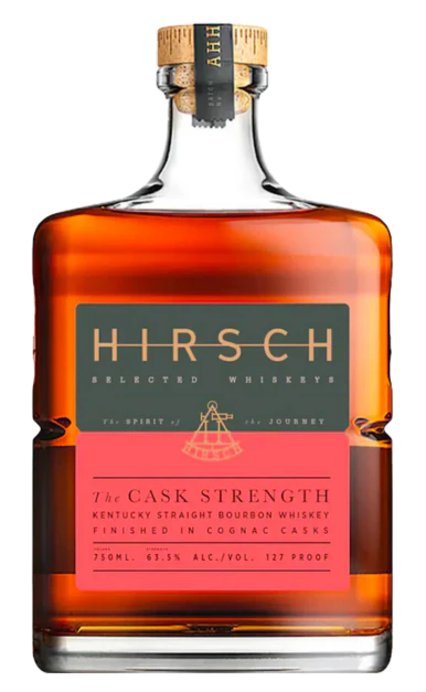 Discover Hirsch Cask Strength Cognac Finished Bourbon—crafted with bold notes of caramel, oak, and dried fruit from its unique cognac cask finish. Perfect for bourbon lovers.