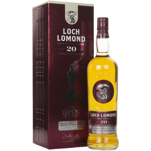 Discover the Loch Lomond Royal St George's 20 Year Old Single Malt, a luxurious whisky aged for 20 years and inspired by championship golf. Rich, complex, and limited edition.