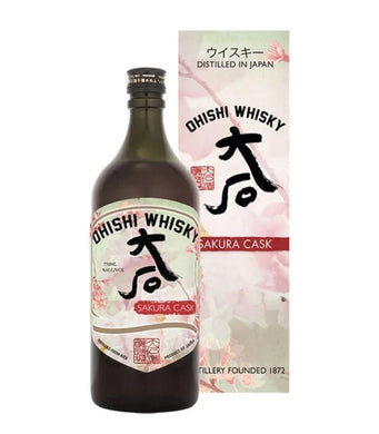 Discover the floral elegance of Ohishi Sakura Cask Finish. A Japanese whisky aged in sakura casks, offering notes of cherry blossom, honey, and oak.