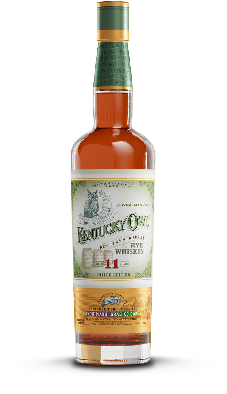 Discover the limited-edition Kentucky Owl Mardi Gras XO Cask Rye Whiskey. Expertly crafted and finished in Bayou XO Cognac barrels, offering rich rye spice and exceptional flavor.