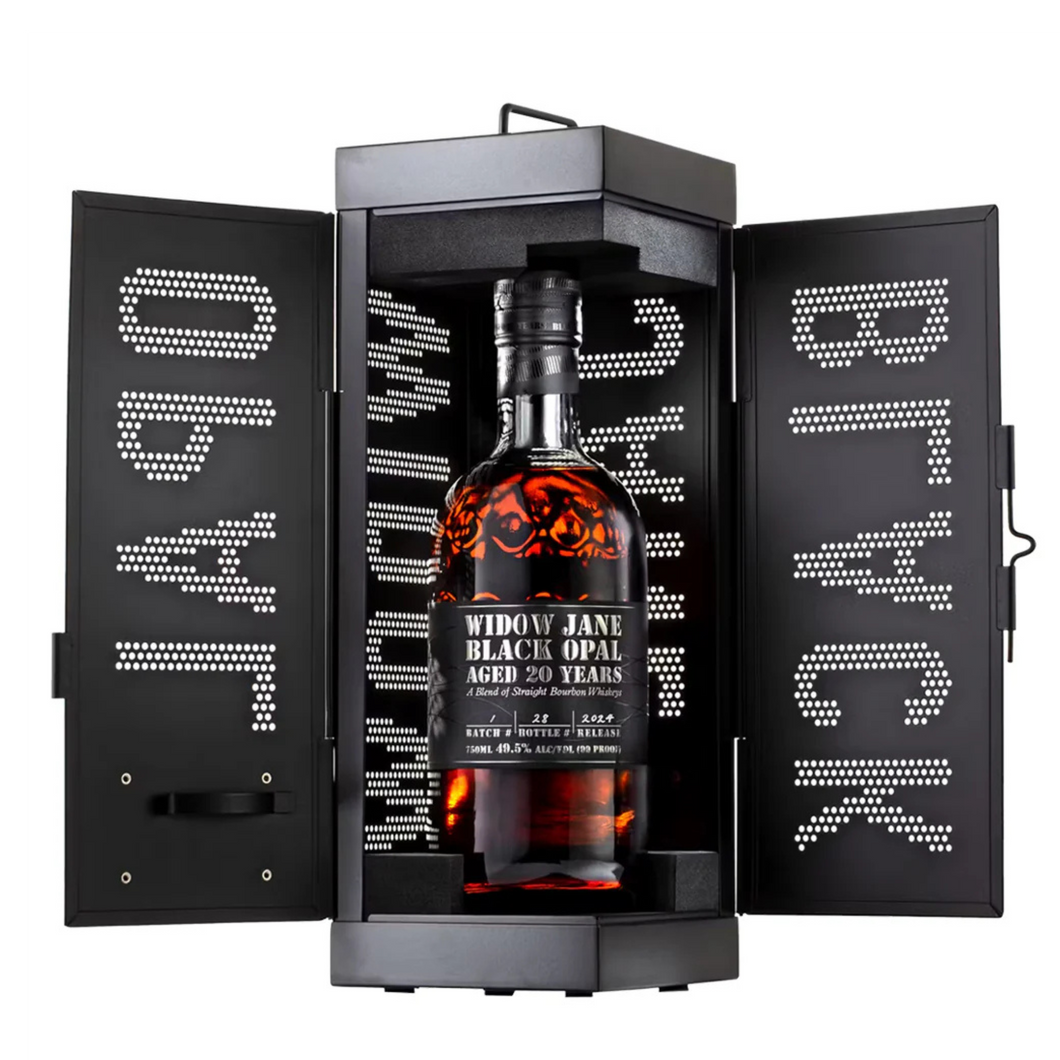 Explore Widow Jane Black Opal 20 Year, a rich bourbon aged to perfection for two decades. Notes of dark chocolate, dried fruit, and oak. Limited edition – order now!