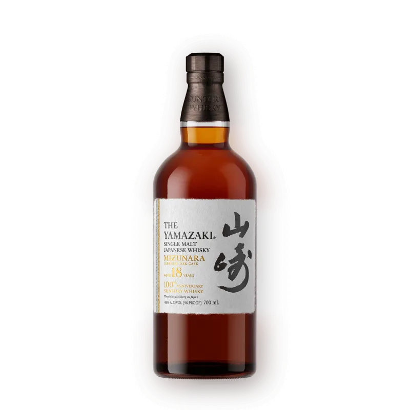 Celebrate a century of excellence with The Yamazaki Mizunara 18 Year 100th Anniversary whisky. Aged in rare Mizunara oak, it offers complex, elegant flavors perfect for collectors and connoisseurs.  