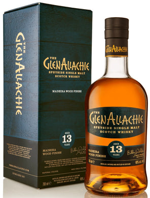 Savor the rich, fruity flavors of The GlenAllachie 13 Year Madeira Wood Finish. Matured in American oak and finished in exquisite Madeira casks for a sweet, bold character.