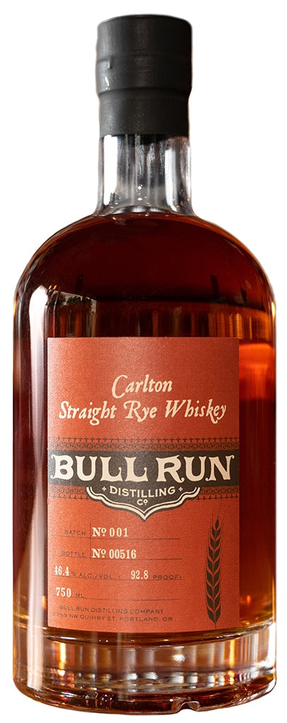 Bull Run Carlton Straight Rye Whiskey